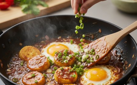 Telur Ceplok dan Tofu Saus Tiram