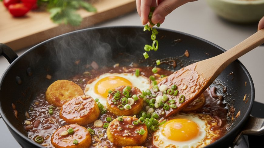 Telur Ceplok dan Tofu Saus Tiram